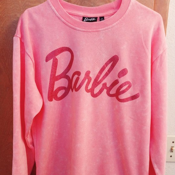 SOLD! Tops - NWT Barbie Hot Pink Glitter Graphic Sweatshirt
